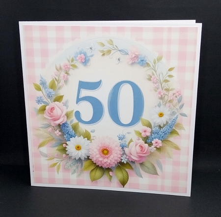 Gingham floral 50 background 2 by Diane  Vermeer