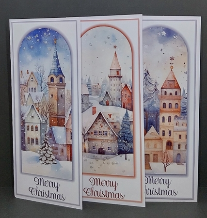 Village Snowy Scenes x3 DL Toppers 2 by Diane  Vermeer