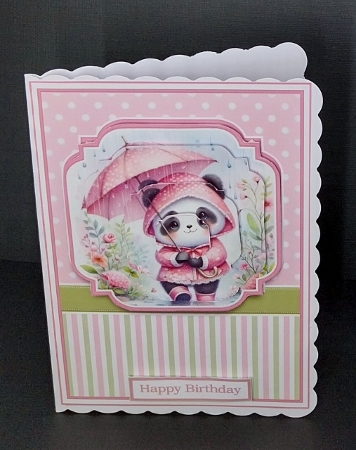 A5 Panda in the Rain 1 by Diane  Vermeer