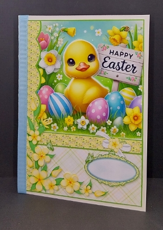 Cute little Duckling Happy Easter A5 Card Front & Decoupage by Diane  Vermeer