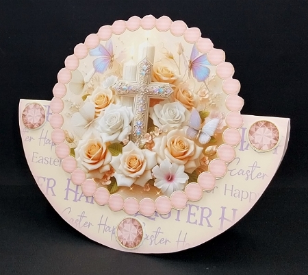 Happy Easter Floral Rocker Card 7 x 6.5 by Diane  Vermeer
