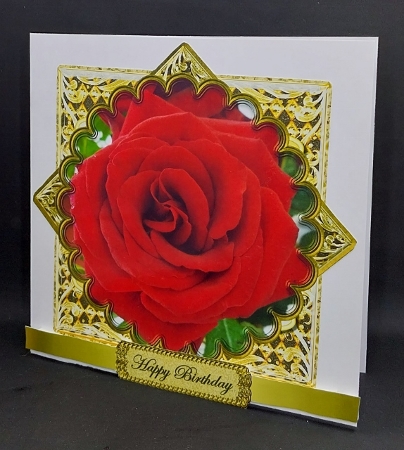 cup1381223_96 - Sumptuous Layered Topper with Red Rose