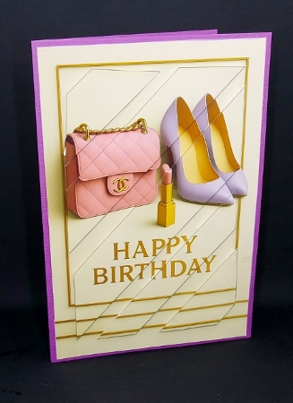 Chic Birthday Wishes Oblique Panels 3 by Diane  Vermeer