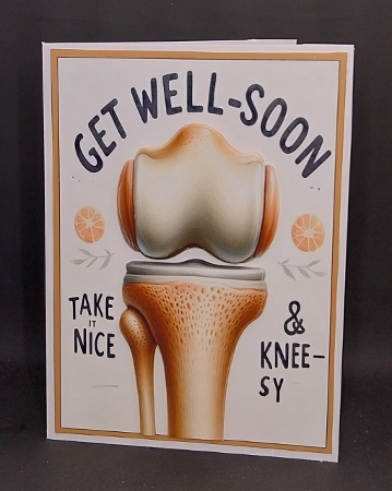 Get Well Soon After Your Knee Op 5 x 7 Card by Diane  Vermeer