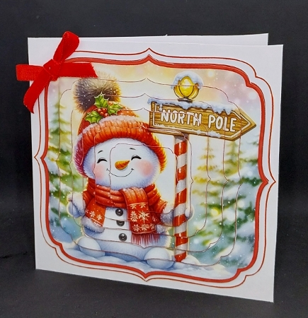 8x8 Snowman by The Post Topper 4 Pyramage Layers  by Diane  Vermeer