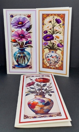 Vintage Floral Vase DL Toppers & Bookmarks x 9 by Diane  Vermeer