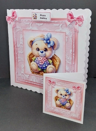 Cute Teddy In Pink Mini Kit by Diane  Vermeer