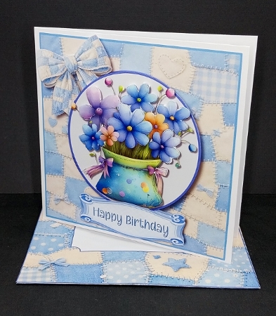 Blue Flowers & Patchwork 3 by Diane  Vermeer