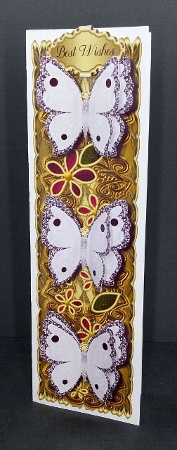 3 Butterflies and Flowers on Embossed Patterned Base 3 Featured Gallery Photo
