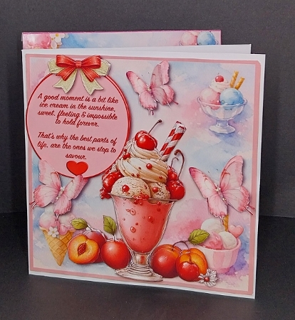Ice Cream Thoughts 4 - Blank Card with Quote by Diane  Vermeer