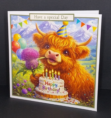 highland coo birthday by Diane  Vermeer