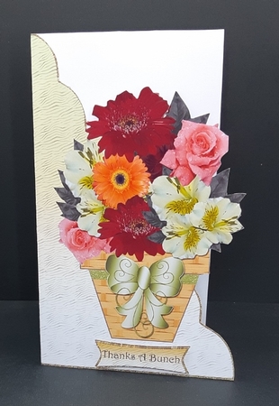 Mixed Flowers Wavy Edge Cut & Fold Card 2 by Diane  Vermeer