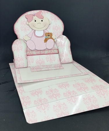 Armchair Easel - Baby Girl with Teddy by Diane  Vermeer