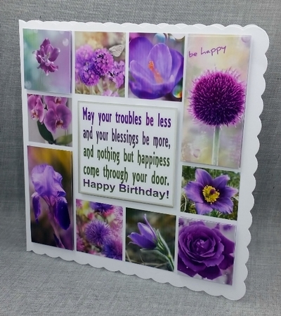 Purple Floral Collage Quick Card by Diane  Vermeer