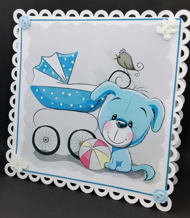 Cute Puppy Blank Card front / topper by Diane  Vermeer