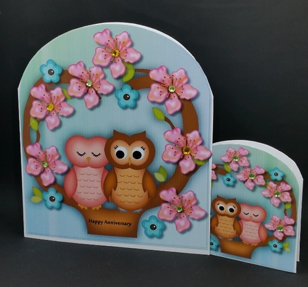 Arch Toppers Cute Owls Anniversary by Diane  Vermeer