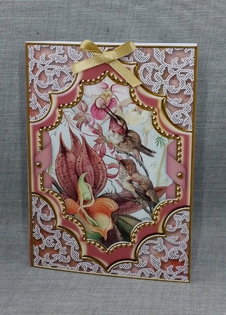 Feeding Birds 7x5 Cut & Fold Card by Diane  Vermeer