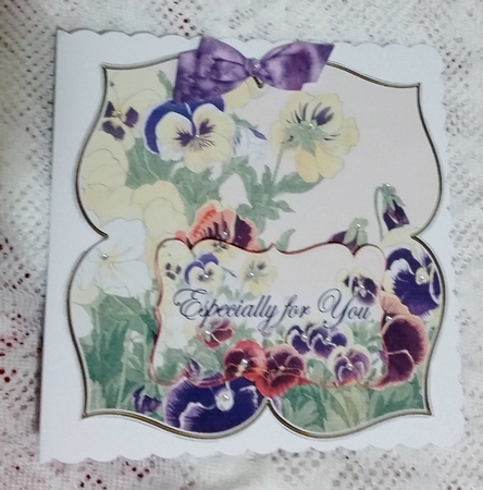 Pansies Especially for You 8in Large Blooms Fancy Topper by Diane  Vermeer