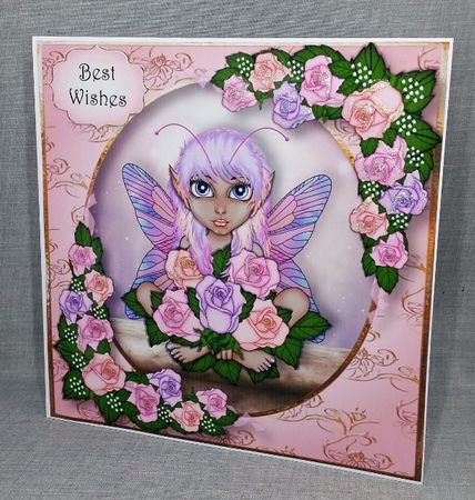 Pastel Roses Flower Fairy 8x8 by Diane  Vermeer