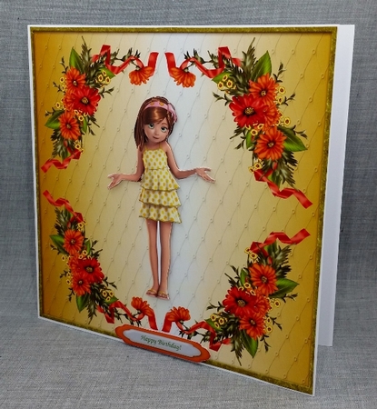 Sally with orange flowers by Diane  Vermeer