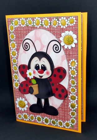 Floral ladybird card front 1 by Diane  Vermeer