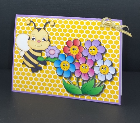 BEE HAPPY FLOWERS C6 NOTELETS, NOTE CARDS, QUICK CARD by Diane  Vermeer