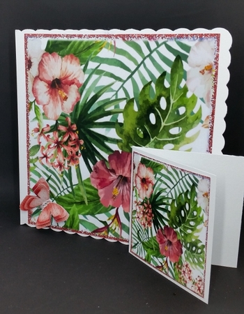 Pretty garden flowers in red, with paper butterflies by Diane  Vermeer