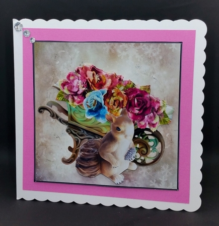 Vintage Rabbit & Roses Topper with Decoupage Layers by Diane  Vermeer