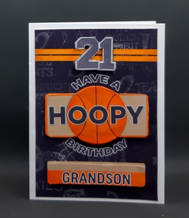 5x7 Card Topper and Decoupage 21st Birthday Basketball Theme  by Diane  Vermeer