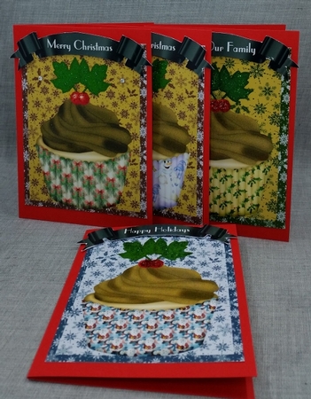 4 Christmas cupcake toppers by Diane  Vermeer