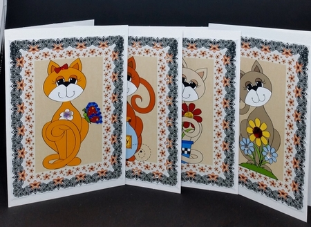 4 Cute kitty toppers by Diane  Vermeer