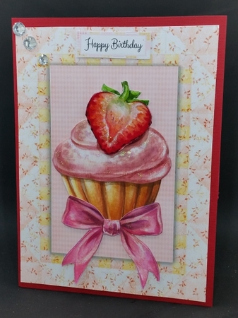 Yummy Strawberry Cupcake by Diane  Vermeer