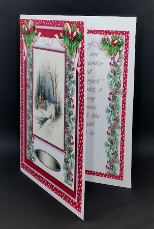 A5 Card with verse, Holly and Berrys  by Diane  Vermeer