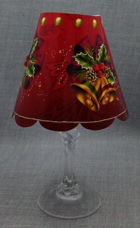 Red Christmas Wine Glass Lampshade  by Diane  Vermeer