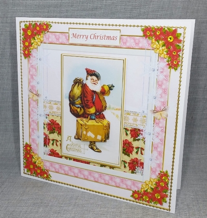 Vintage Christmas Santa Is Here Decoupage Topper by Diane  Vermeer