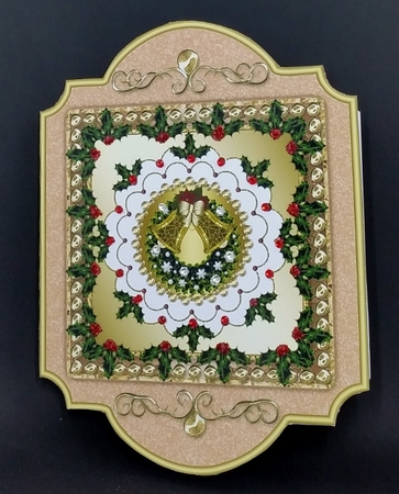 Cut & Fold Shaped Christmas Card With Bells 2 by Diane  Vermeer