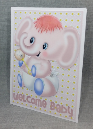 PINK ELEPHANT WELCOME BABY by Diane  Vermeer