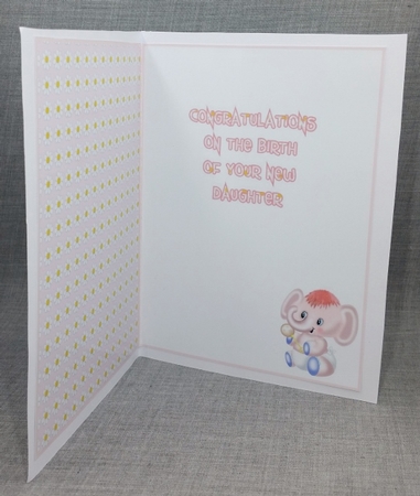 PINK ELEPHANT WELCOME BABY INSERT by Diane  Vermeer