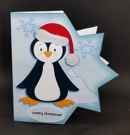 Shaped card Cut and Fold penquin by Diane  Vermeer