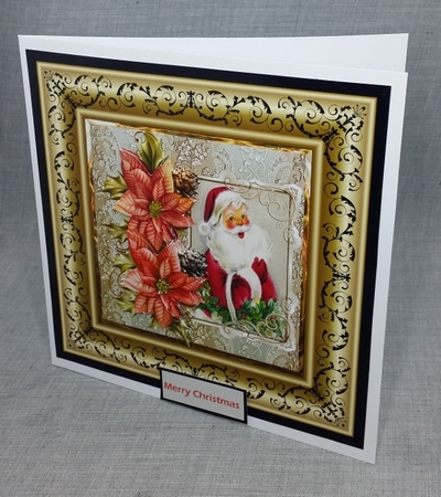 Vintage Santa 7x7 card with decoupage by Diane  Vermeer