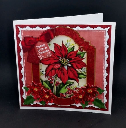 Red Poinsettia Thinking of You at Christmas 6in Step by Step by Diane  Vermeer