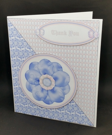 Blue and pink floral card front. by Diane  Vermeer