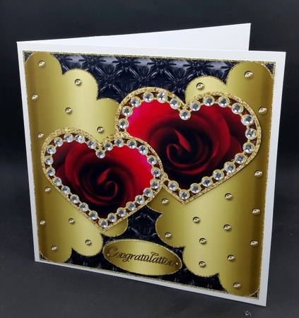 Various Occasions Square Topper With Two Hearts 2 by Diane  Vermeer