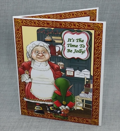 Cook & Holiday Elf - 4.5 x 5.5 A2 Size Decoupage Card Topper For USA, Canada etc. - PU 300 DPI by Diane  Vermeer