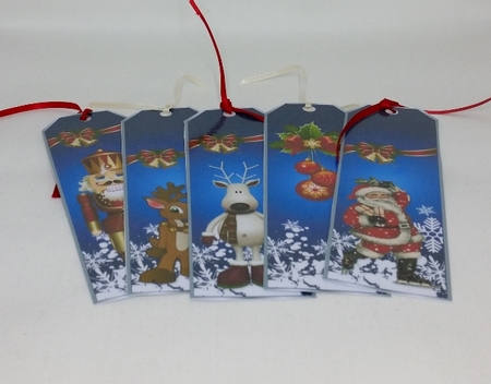 Happy Christmas Bookmarks - Blue by Diane  Vermeer