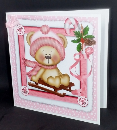 Ted goes sledging pink by Diane  Vermeer