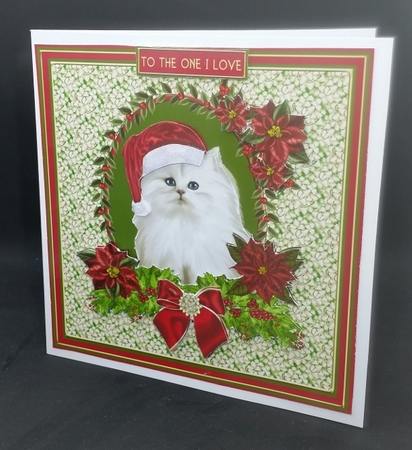 Fluffy Cat In Santa Hat Minikit by Diane  Vermeer