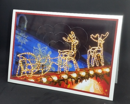 Christmas Reindeer Lights Scalloped Pyramid by Diane  Vermeer