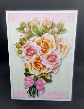 Bouquet   Glowing  Roses Card Topper by Diane  Vermeer