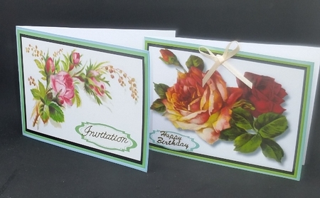 2 Beautiful Cut and Fold Roses notelets  by Diane  Vermeer